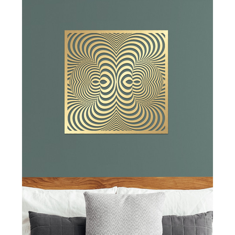 Décoration murale abstraite et géométrique en métal, art contemporain pour cadeau de pendaison de crémaillère ou décoration de bureau