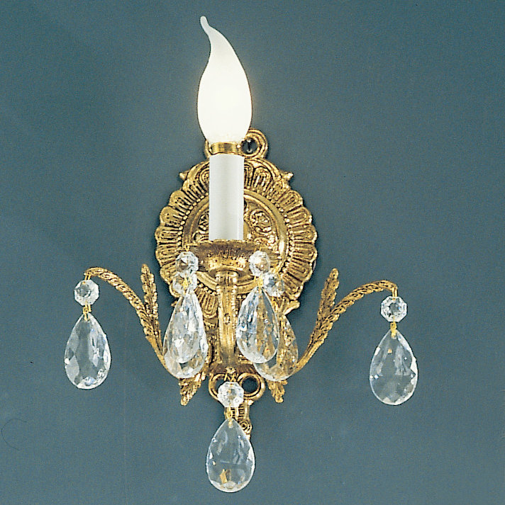 Applique murale 1 lumière Ewalt, Teck doré Crystalique