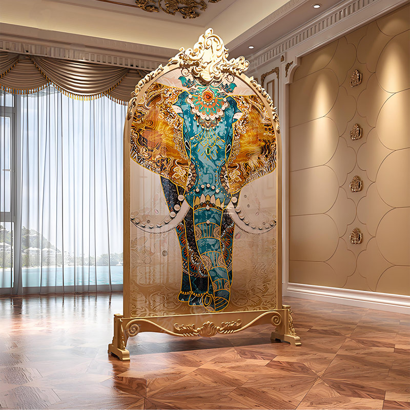 Luxurious Hand-Carved Wood Screen