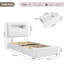 Structure de lit tapissier, lit de rangement avec DEL et station de charge-245005217