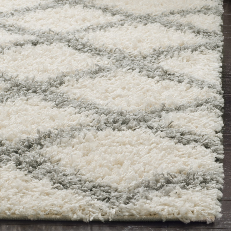 Tapis ivoire à motif géométrique Simuel, Rectangle de 3 pi x 5 pi