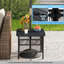 Square Iron Outdoor with Umbrella Hole Side Table - 56 cm W 56 cm D