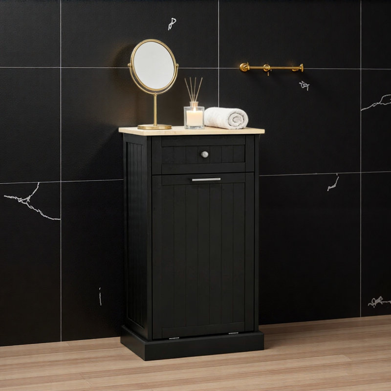 Trash Cabinet,Storage Cabinet(Trash Can Not Included), Black