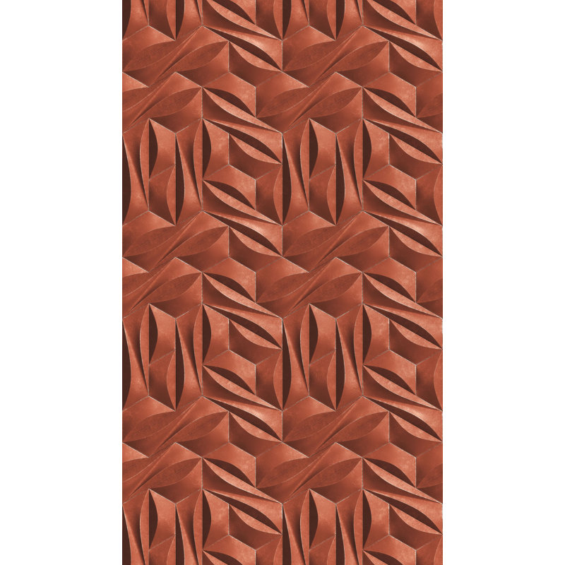 Papier peint géométrique Louraine, Cuivre
