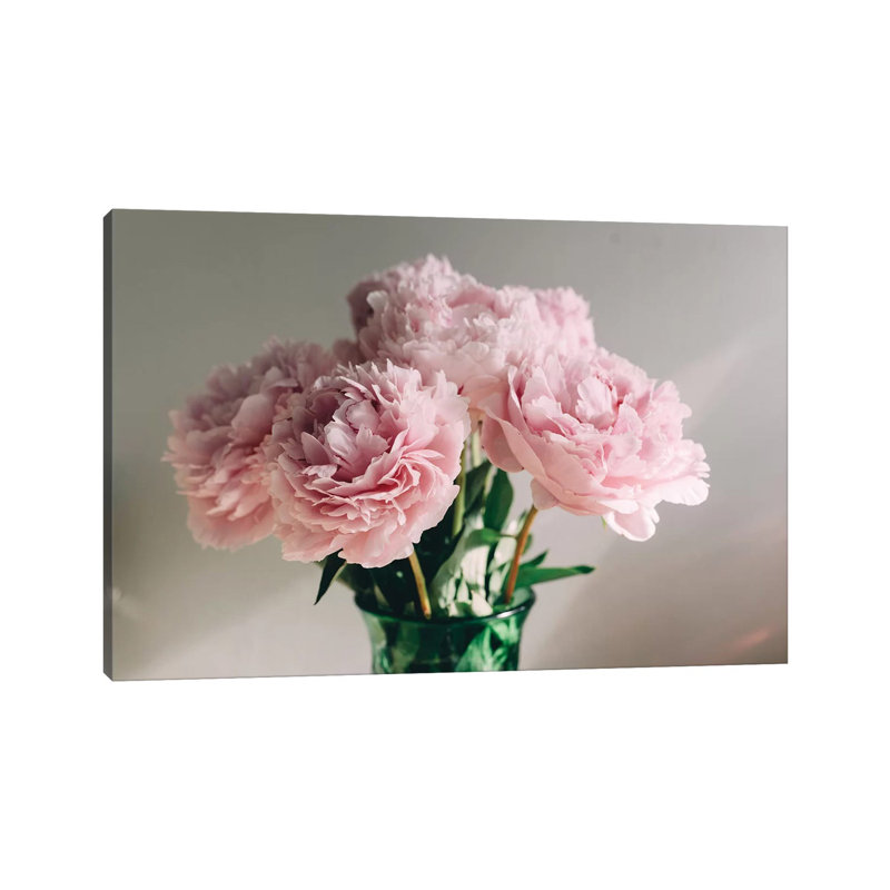 Pink Peonies On White I by Chelsea Victoria - Wrapped Canvas Print, 101.6 cm H x 66.04 cm W x 1.91 cm D