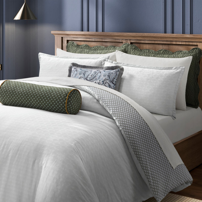 Pollsy Duvet Cover Set, King  Duvet Cover + 2 Shams, White