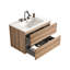Meuble-lavabo flottant 30 po en chêne brut, lavabo à 3 trous, tiroirs doubles, 20% plus de rangement, coulisses silencieuses, meuble-lavabo mural 45 po