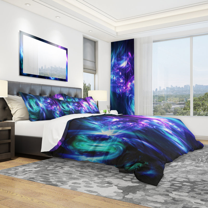 Bursts of Light - Ensemble de housse de couette abstrait - Polyester en microfibre