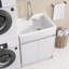 30 Inch Kitchen Laundry Sink Solid Surface Sink with Standing Storage Cabinet