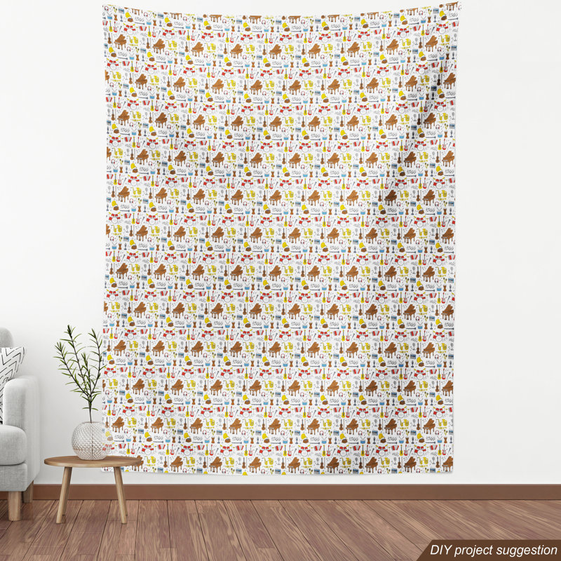 Tissu de musique jazz, l 36 po x L 360 po