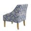 Chaise d'appoint Yolu, imprimé floral classique, polyester bleu et blanc