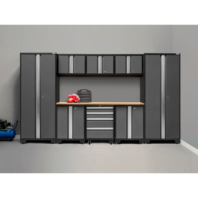 Armoire de rangement Bold Series, Gris, Bambou, Eight Cabinets