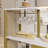 Alaura 3-Piece White/Gold Counter Height Dining Table Set with Storage Shelves, Wine Rack & Upholstered Bar Stools – Small Space Kitchen Table Set, Breakfast Nook Pub Dining Set-1198489548