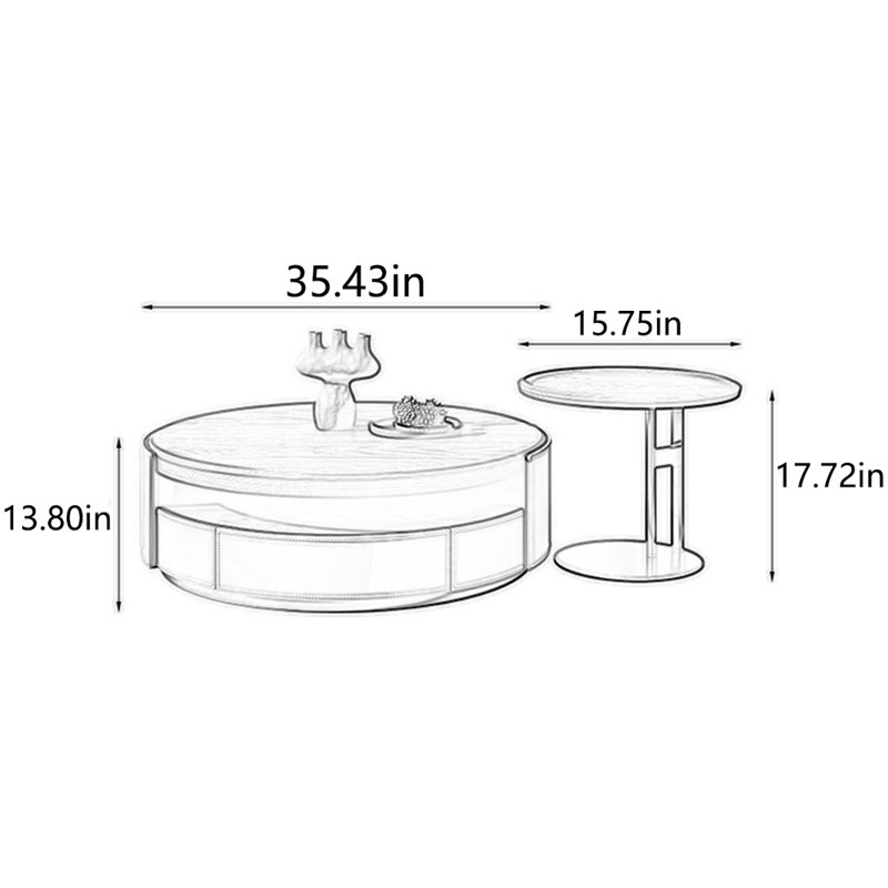 Table basse Saddle Leather, H 17,72 po x L 51,18 po x l 35,43 po