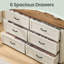 Commode l 54 po avec 6 tiroirs, commode de style campagne moderne pour chambre à coucher, meuble télé, salon-1214461521