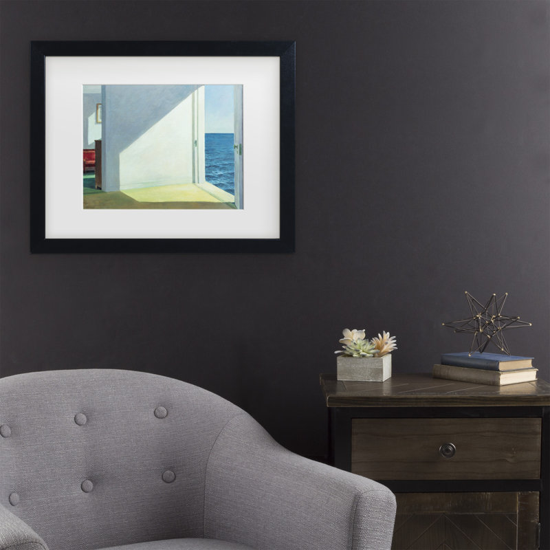 Art encadré mat par Edward Hopper, Noir, H 13 po x l 16 po x P 0,75 po