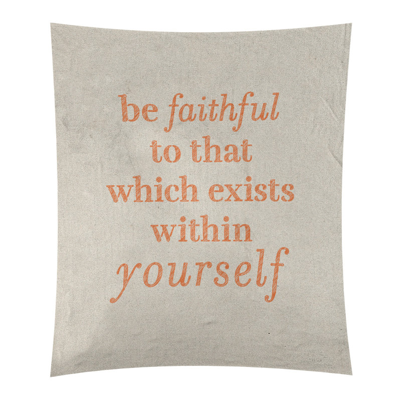 Tapisserie de polyester fidèle à votre quote, H 27,5 po x l 37,5 po, Blanc / orange