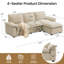Canapé modulaire en L de 103 po à 4 places avec canapé capitonné en forme de L et canapé-lit 103 po Chenille-1130974777