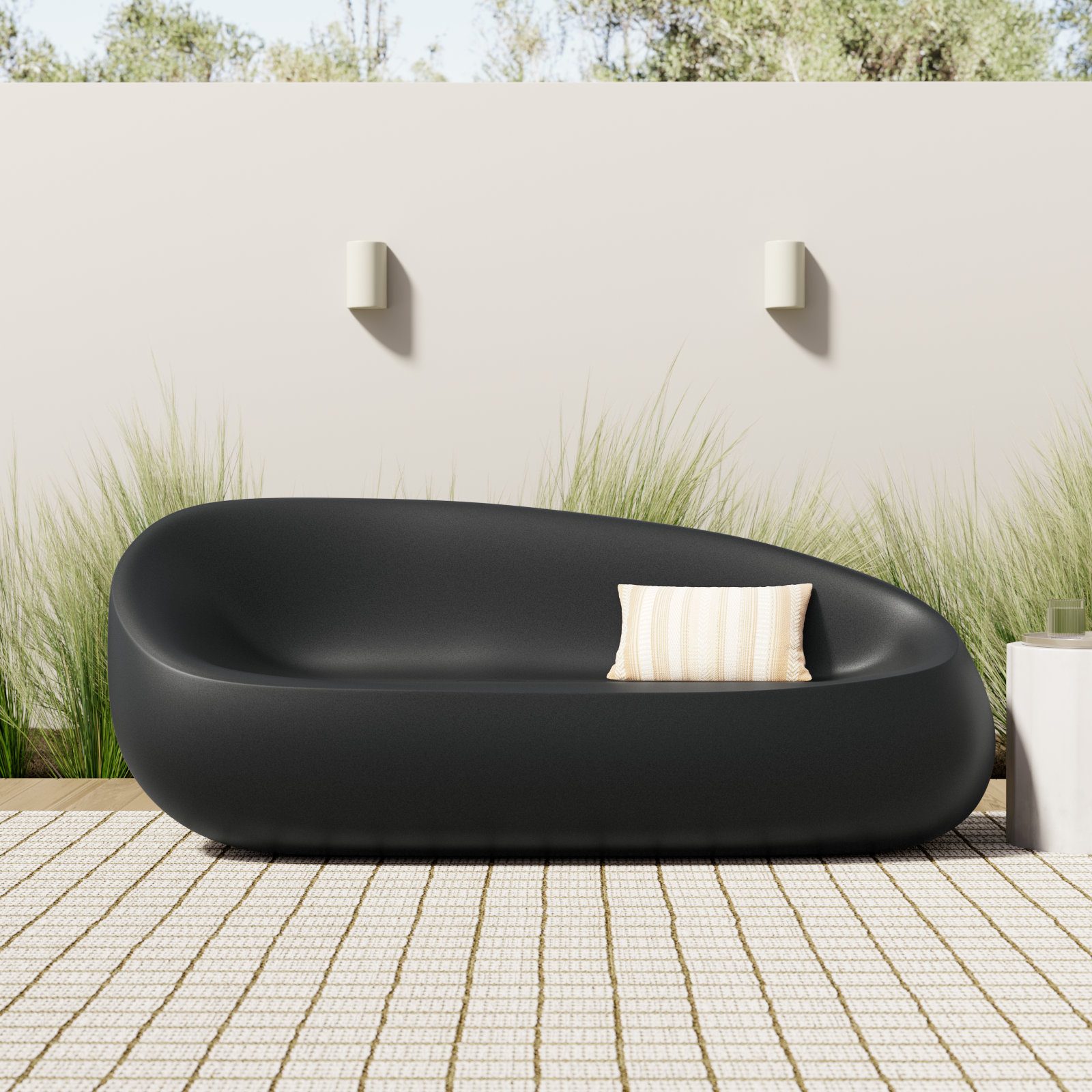Stone 79" Patio Sofa, Anthracite