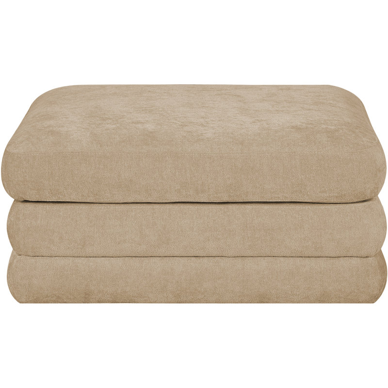 Repose-pieds modulaire en tissu chenille Vredenburgh, Tissu chenille beige