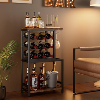 Floor Wine Bottle & Glass Rack