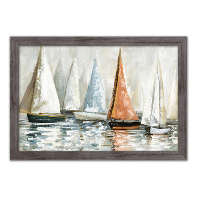 " Muted Sailboats On Water "