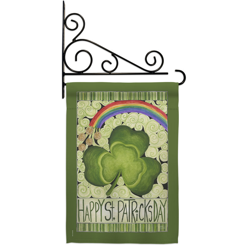 Joyeux Saint-Patricks Day impressions-polyester décoratif à 2 faces 19 x 13 po Ensemble de drapeaux