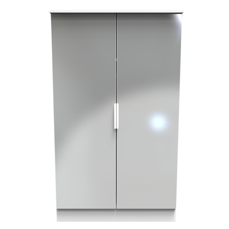 Biernat Manufactured Wood Wardrobe, Uniform Grey/White
