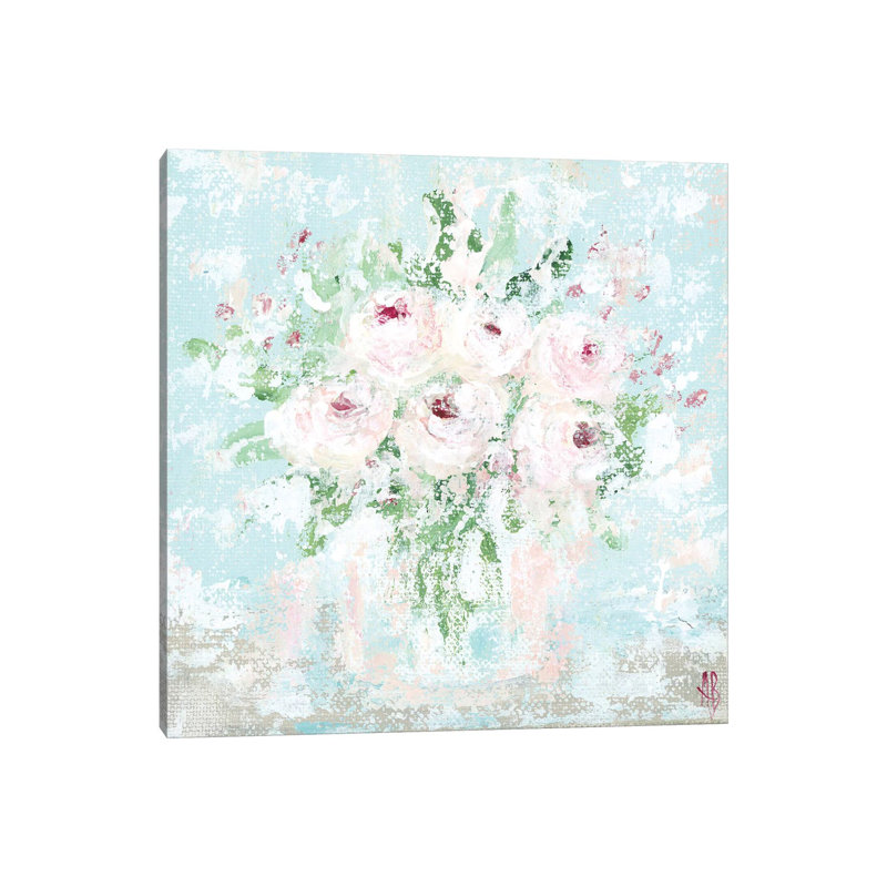 Pink Floral by Ashley Bradley - Wrapped Canvas Painting, 45.72 cm H x 45.72 cm W x 3.175 cm D
