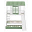Lit superposé en bois simple au-dessus de simple en forme de maison avec lit gigogne et glissade convertible