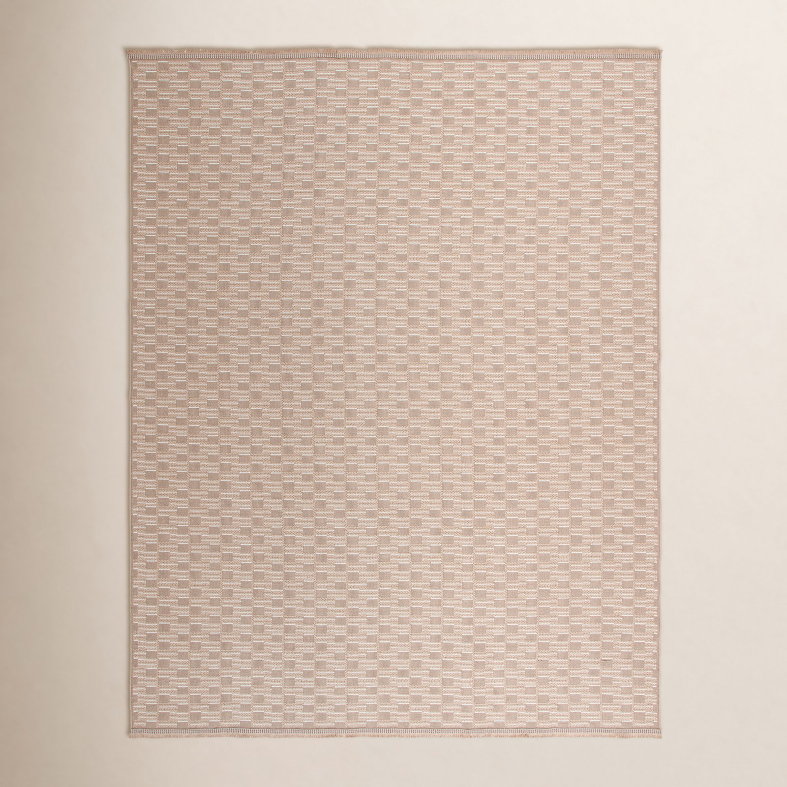 Eloi Natural Ivory Checkered Jute Rug, Rectangle 8' x 10'