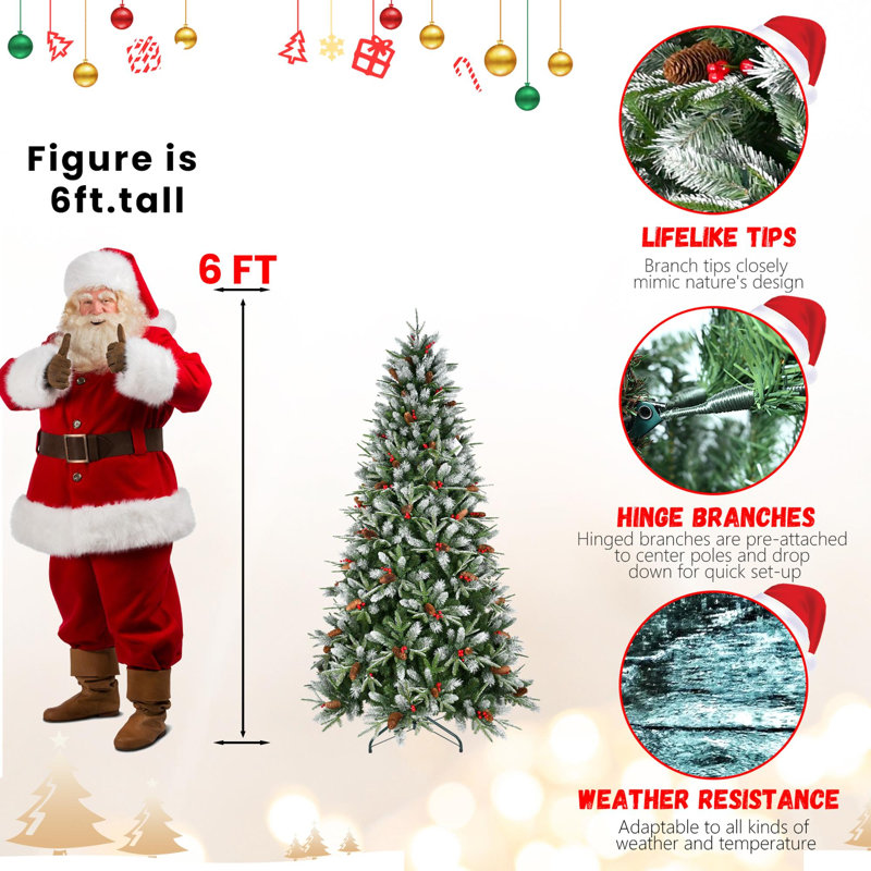 Arbre de Noël artificiel en PVC 6 pi, H 6 pi
