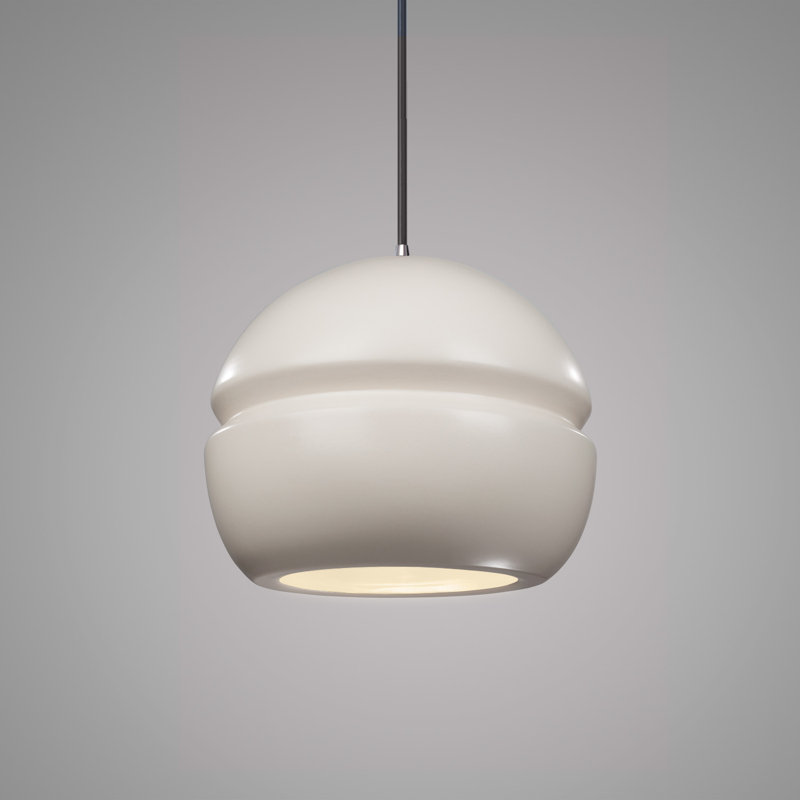 Luminaire suspendu à 1 lumière Logan, Chrome poli, Blanc mat