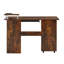 Bureau d'ordinateur en bois massif, table de bureau avec tablette PC, tablettes de rangement et classeur, deux tiroirs, plateau pour unité centrale, une tablette utilisée