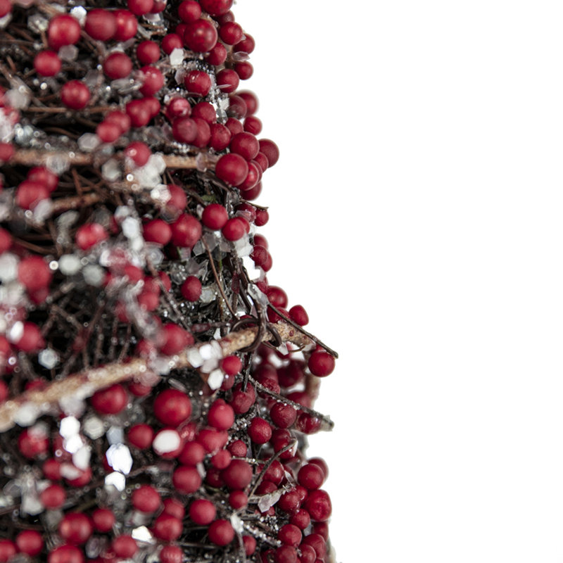 Frosted Vine Cone Tree - 24"H - Red