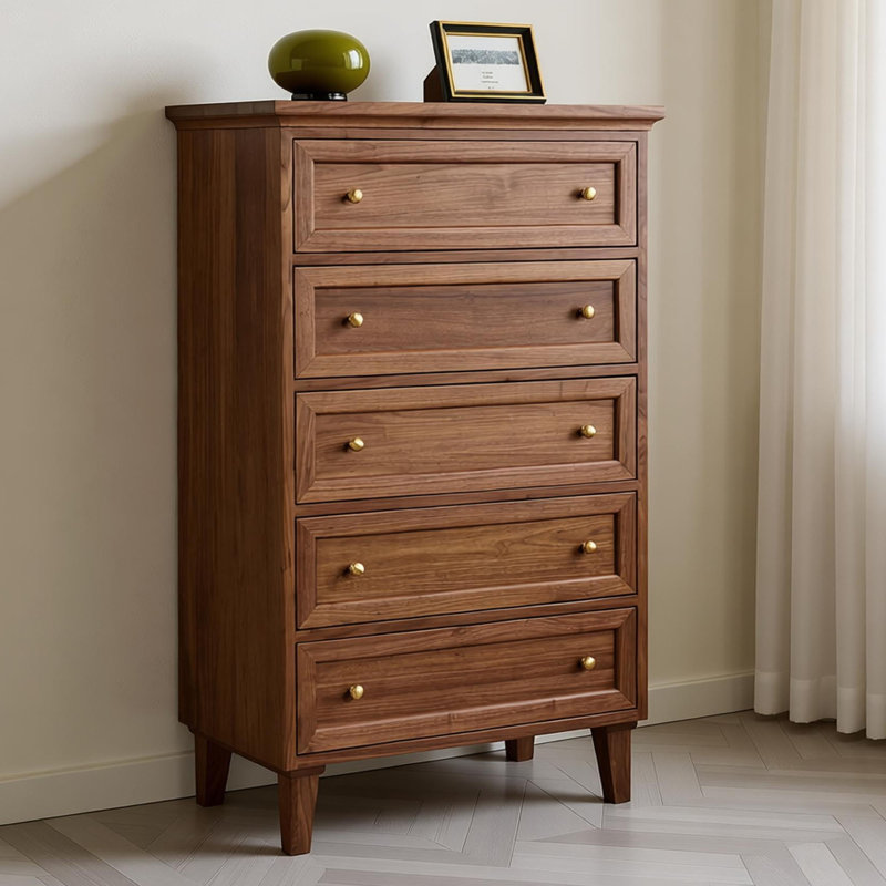 Commode simple avec rangement en noyer noir, H 47,24 po x l 31,49 po x P 15,74 po