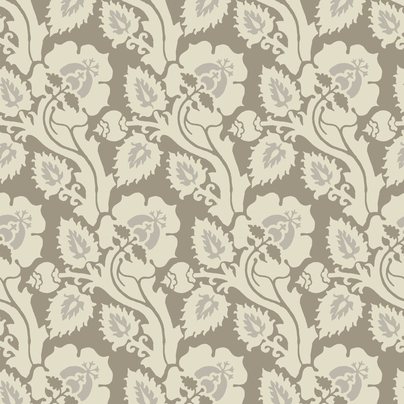 Paisley Briar - Botanical Wallpaper, Pastel Pond, Faux Grasscloth