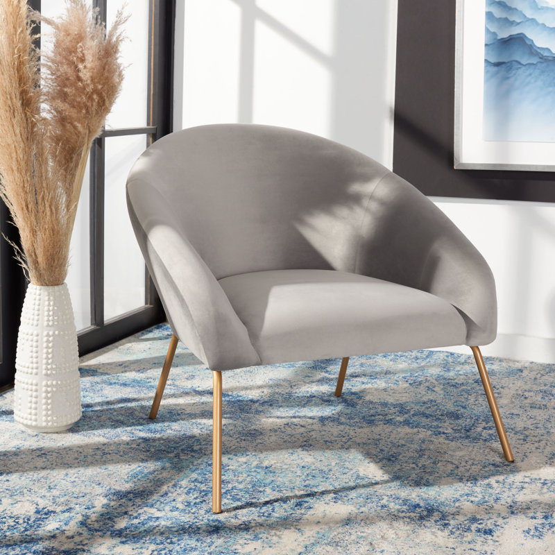 Fauteuil Andelain, Velours gris