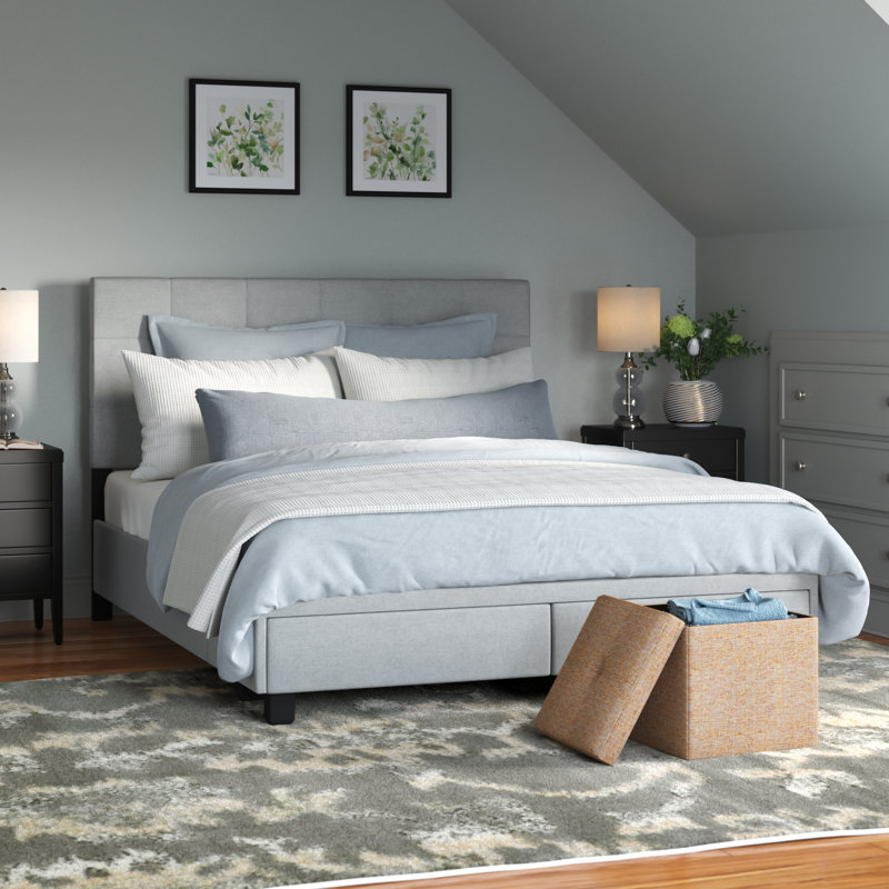 Pawling Upholstered Standard Storage Bed, Queen, Smoke Linen