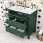 Élégant meuble-lavabo compact avec lavabo en céramique, tiroirs de rangement et protection anti-débordement-571503131