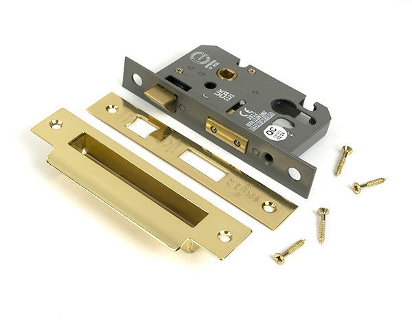 Euro Profile Sash Lock, Polished Brass