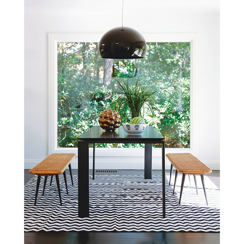 Four Dining Table, 28" H x 62" W x 31" D, Black