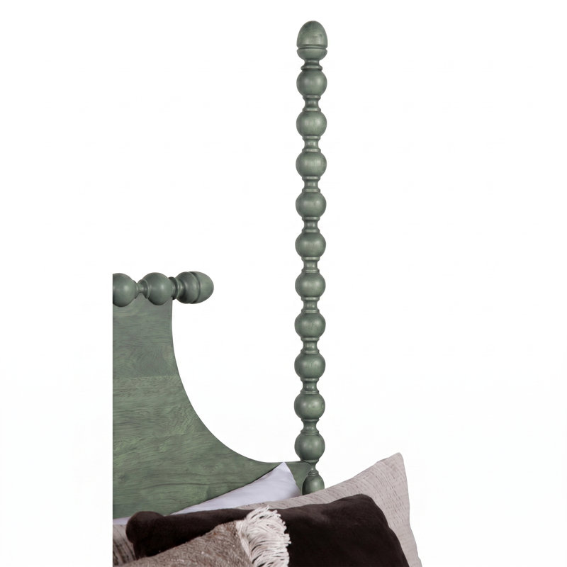 Mary Spindle Four Post Bed, King, Mineral