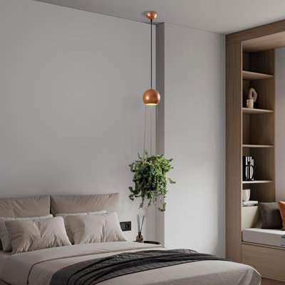 Superbe lustre en cuivre, 20 x 20 x 58,3 pouces | Corps et capuchon en métal durable, 1 x douille E27 (40 W maximum, ampoule non incluse) | Élégant luminaire pour le salon, la salle à manger et l'entrée, classé IP20