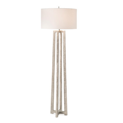 Lampe sur pied plaquée nickel 64"