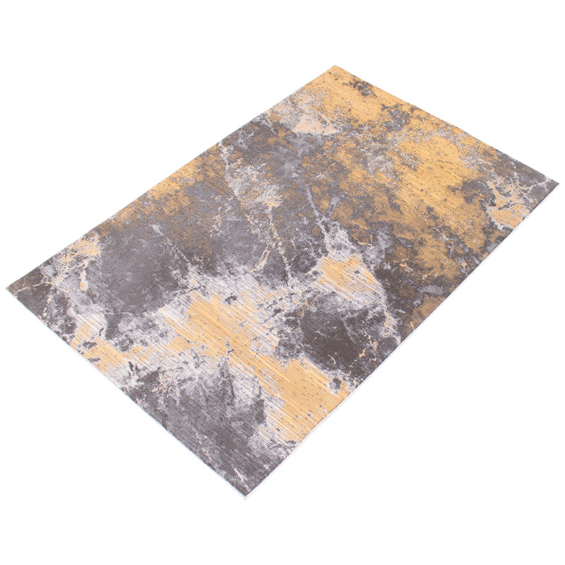 Tapis abstrait gris, Rectangle 5 pi 3 po x 7 pi 3 po