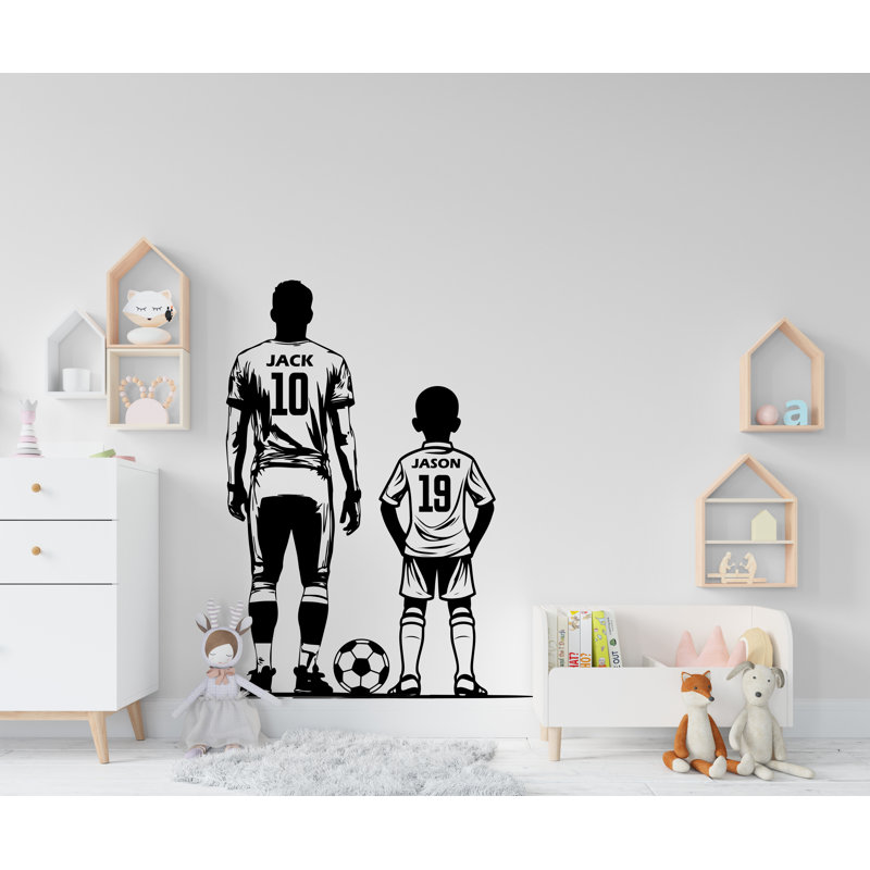 Père Noël, décoration murale football, vinyle adhésif sport, H 21 po x l 17 po, Noir