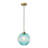 Camille 1-Light Dimmable Blue Ribbed Glass Pendant Light