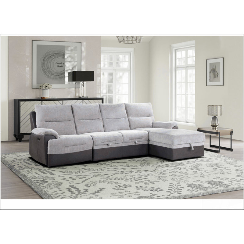 Canapé modulaire beige / brun Kia avec Po et USB