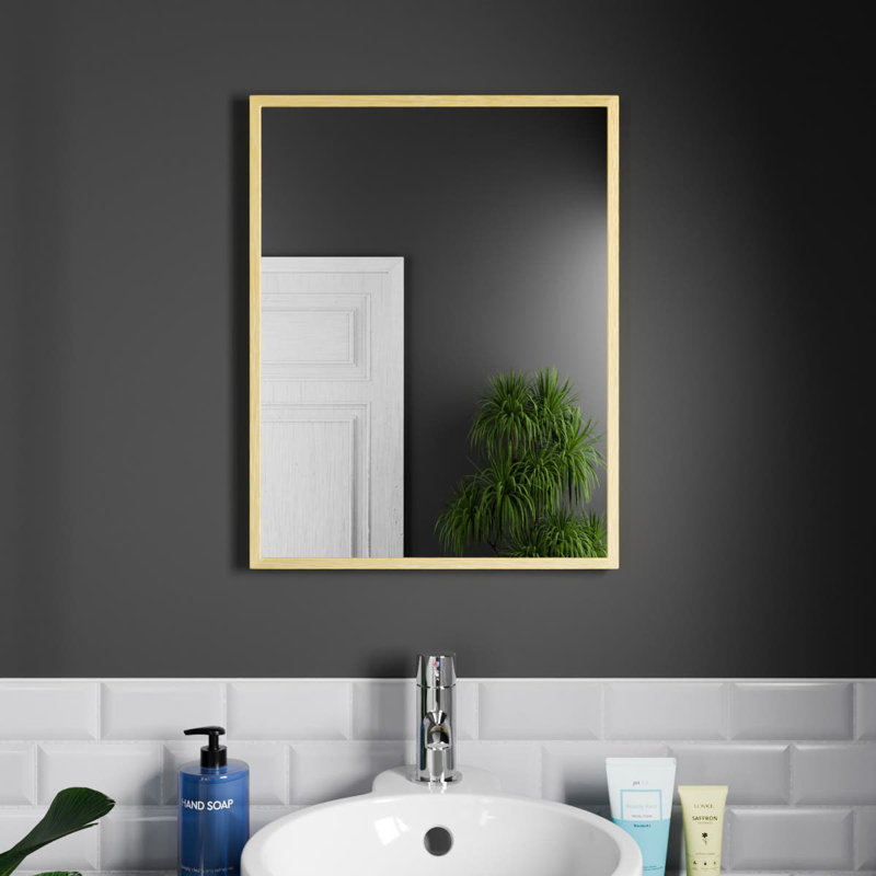 Aluminum Rectangle Mirror, 50cm x 39cm, Brushed Brass